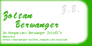 zoltan berwanger business card